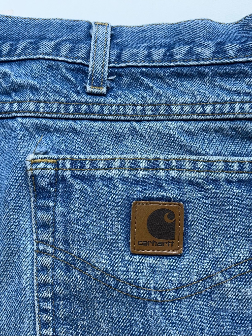 Carhartt B160 DST Blue Jeans Mens Size 40x30 Light Wash Wide Leg Denim - Picture 11 of 13